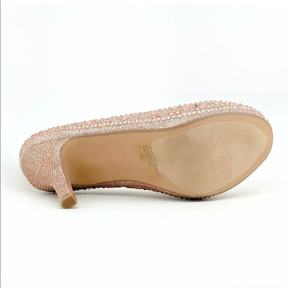 Rosegold Rhinestone Round Heel - Picture 5 of 5